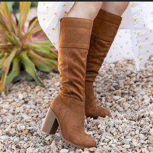Chestnut Faux Suede Boots